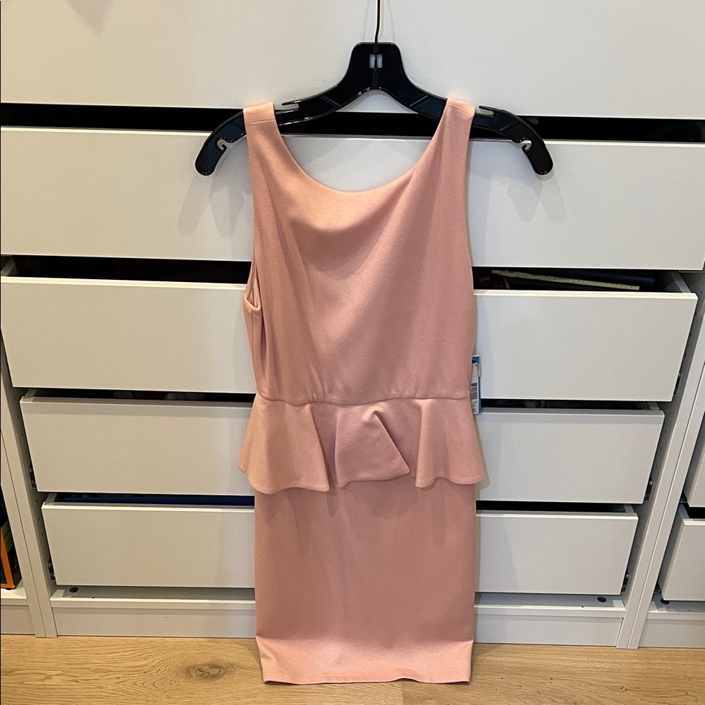 Alice + Olivia Blush Peplum Mini Dress